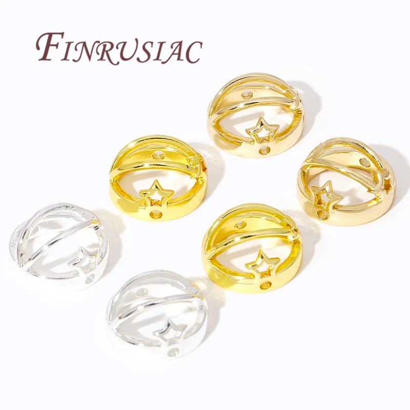 Multi Arten Messing Metall Kreis Rahmen Verbinder Spacer Perle, 14K/18K vergoldet Runde Perle Rahmen für DIY Perlen Schmuck Machen – Detail 34