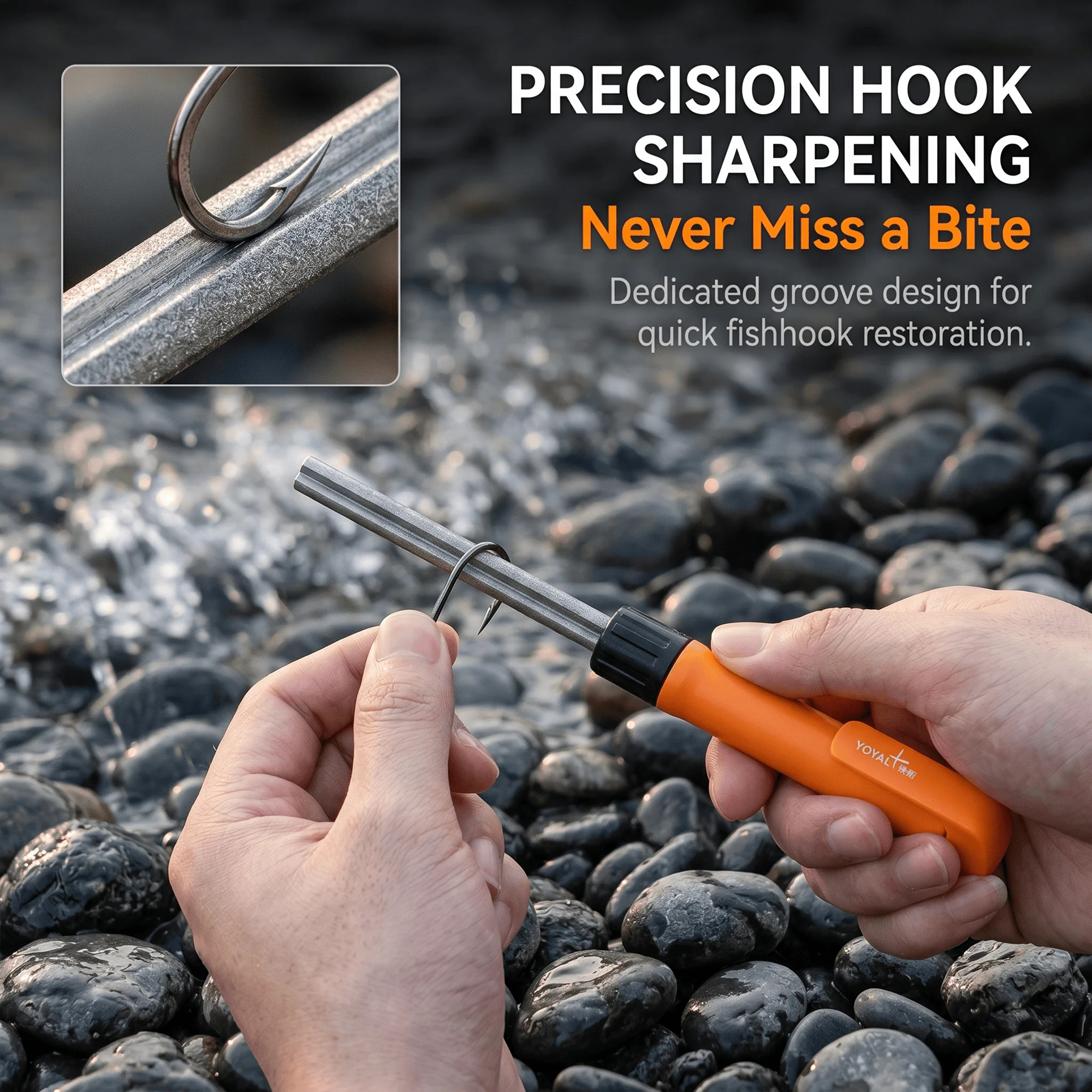 Outdoor Diamond Knife Sharpener 360 Grit Pocket Sharpening Tool 130x20x24mm ABS Handle for Knife & Fish Hook