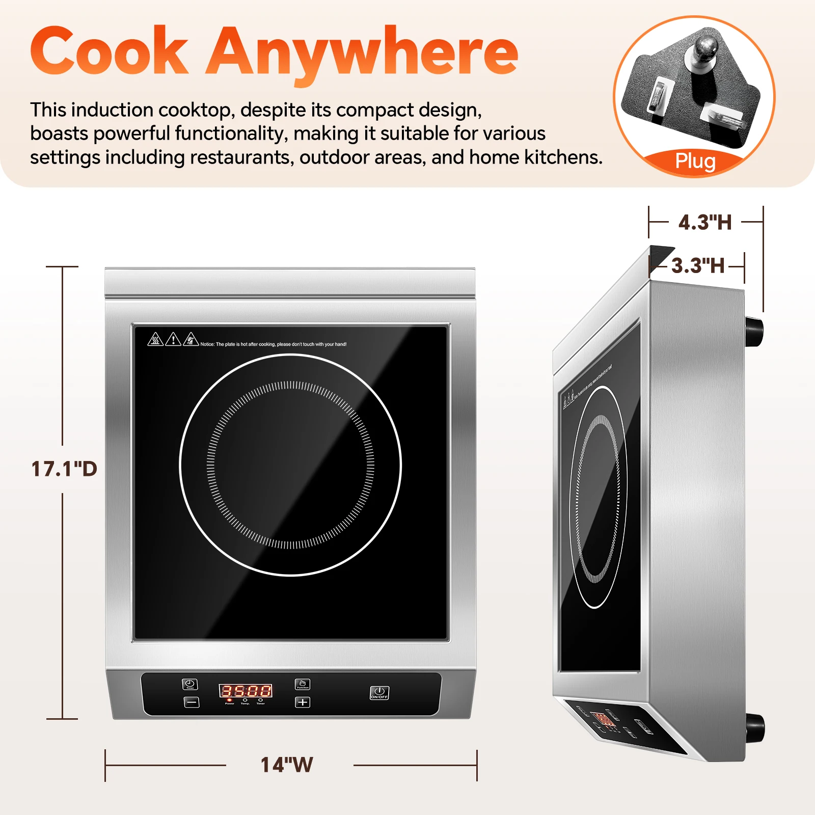 3500W Commercial Induction Cooktop 6