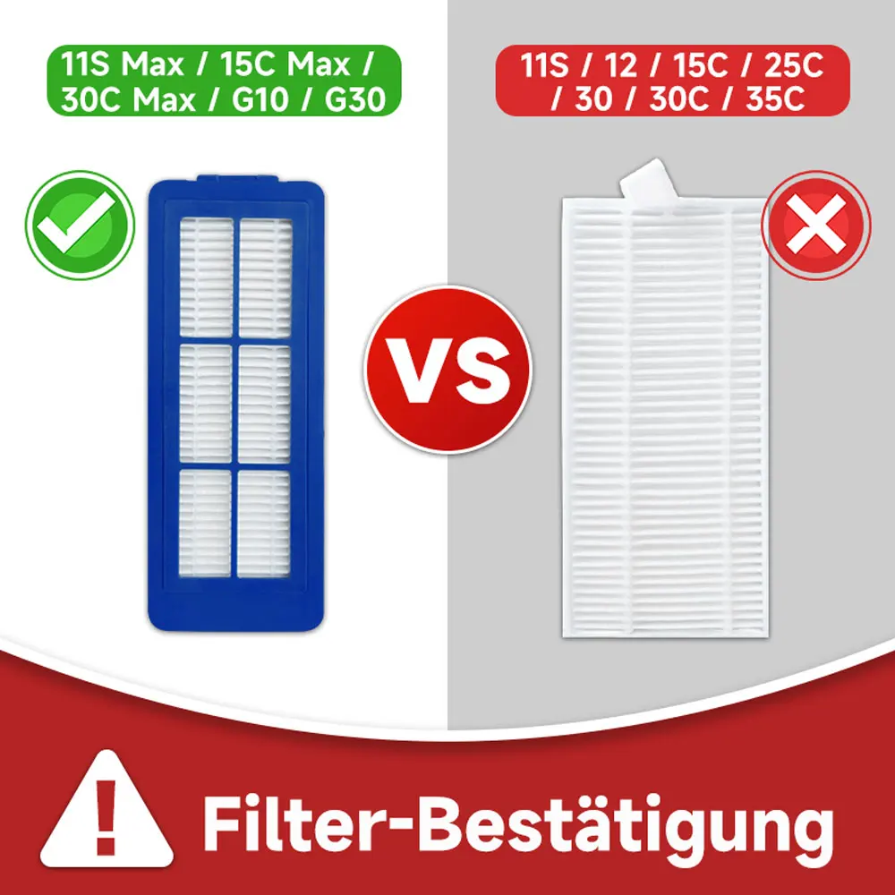 Rodillo de filtro de cepillo lateral para aspiradora, Compatible con Eufy RoboVac 11S Max, 15C Max, 30C Max, G20, G30 Edge, G10 Hybrid