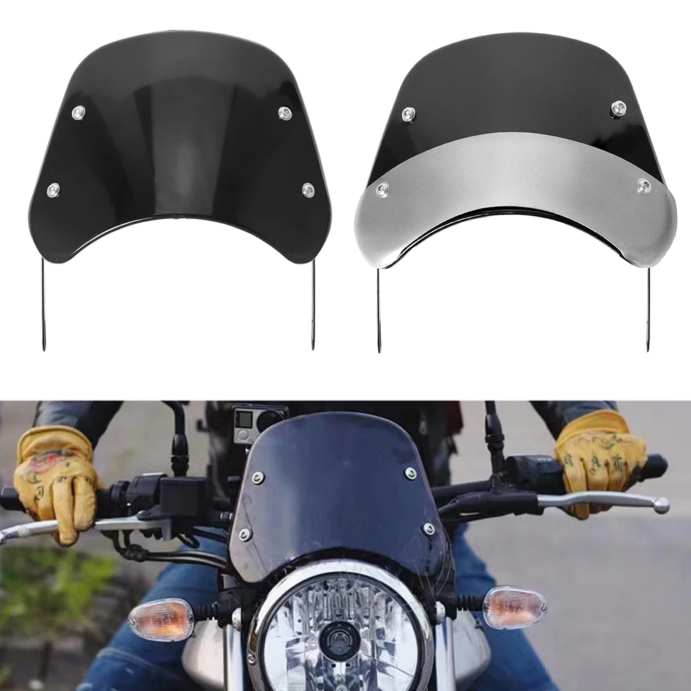 Motorcycle Windshield Wind Deflector Windscreen Universal for Harley Honda Yamaha Kawasaki Suzuki 7.5