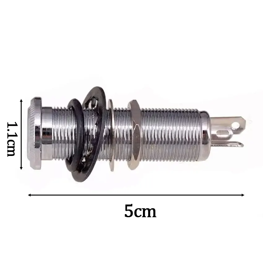 

1/3/5PCS Electric Guitar Bass Parts 6.35mm Stereo Output Input 1/4 Inch Jack Socket Plug Brass Straight Ribbed Tube Style Jack
