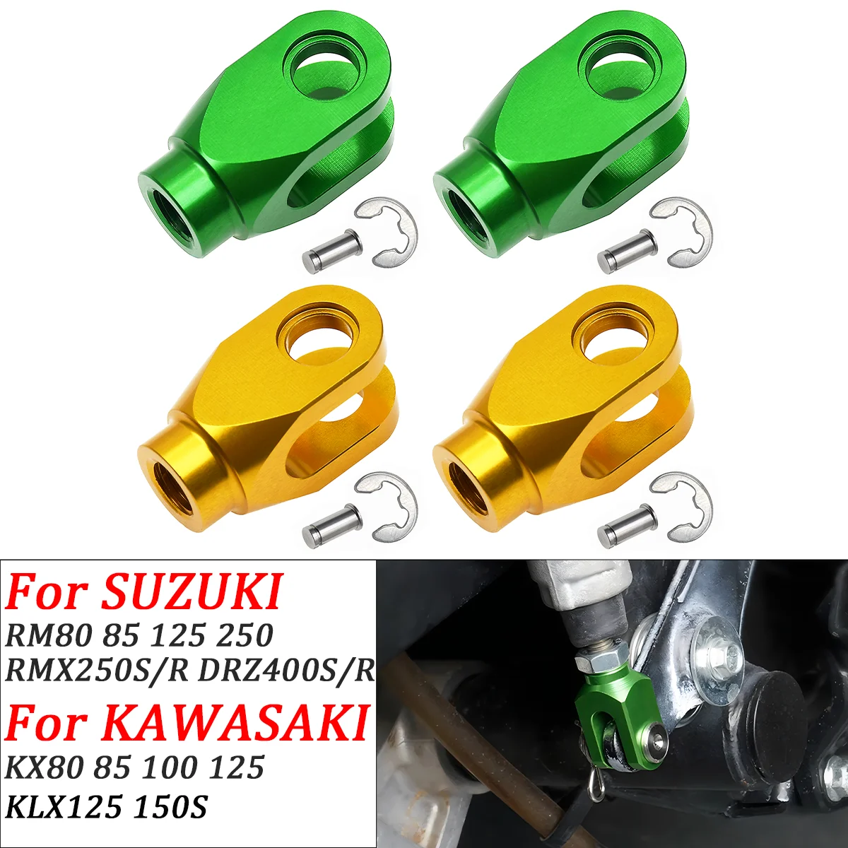 

Motorcycle Accessories CNC Rear Brake Clevis For KAWASAKI Suzuki KX80 85 100 125 250 KLX125 250 150S RM 80 85 125 250 Dirt Bike
