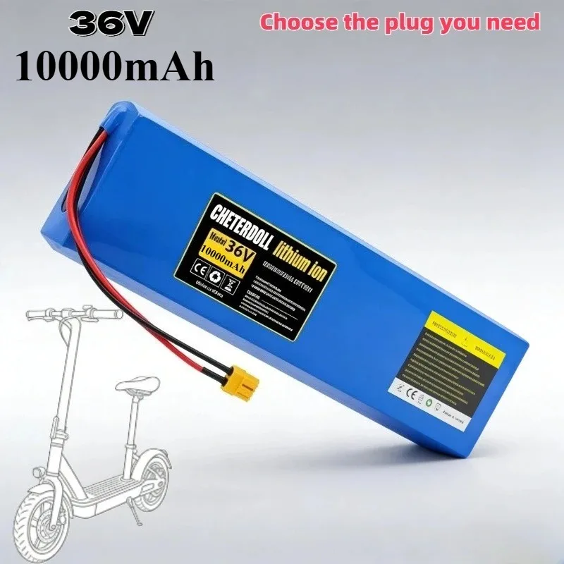 High Power 36V 10Ah 10S4P Battery Pack – for 42V Scooter Bike Battery with Built-in BMS Protection Rechargeable Durable