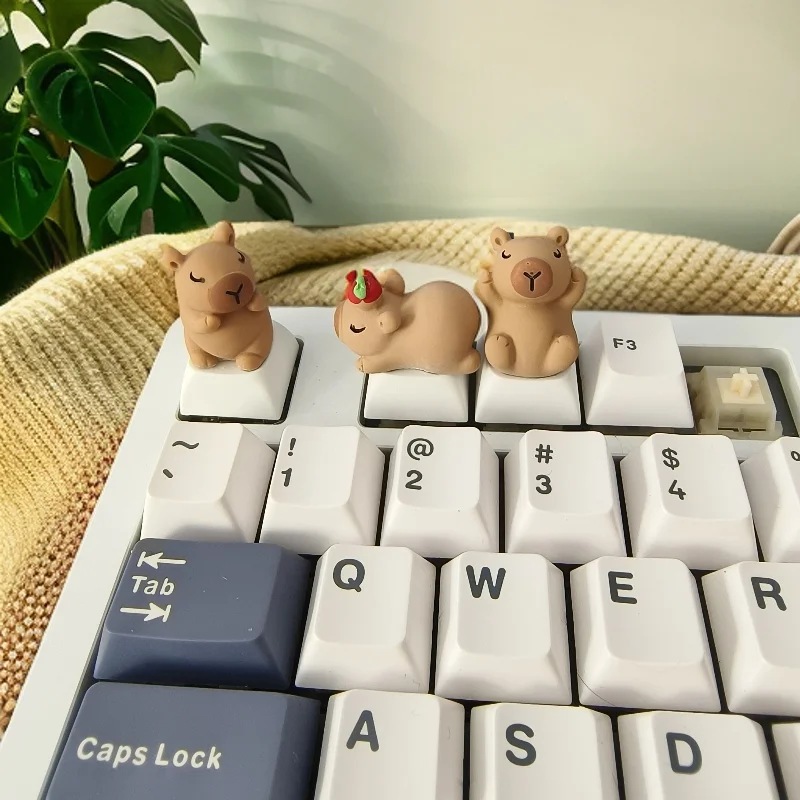 

AttackFox Custom Capybara Cute Keycap DIY Keyboard Decoration Anime Keycaps for Mechanical Keyboard Caps PC Gamer Holiday Gifts