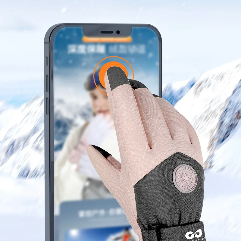 Winter Ski Warm Gloves Men's Outdoor Cycling Waterproof Non-Slip Thickened Female Couple Touch Screen Lambswool Cross-Border