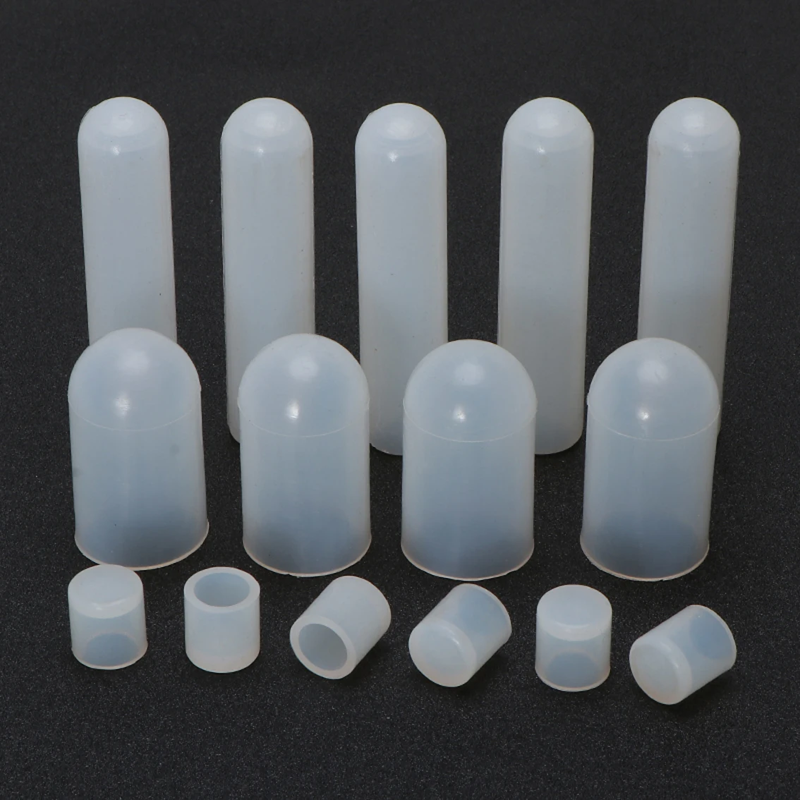 Customized White Silicone Sleeve Thread Electroplating Electrophoresis Anodizing Sandblasting Painting Shielding Silicone Cap