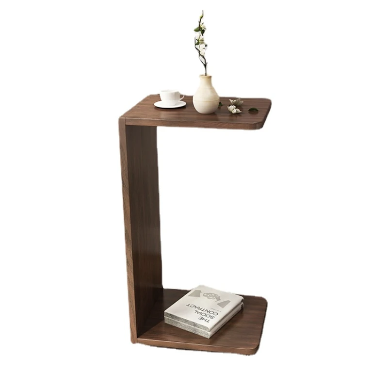 Hxl Solid Wood Mobile C- Type U-Shaped Corner Table Bedside Table Sofa and Tea Table Small Table Side Table-Side Cabinet