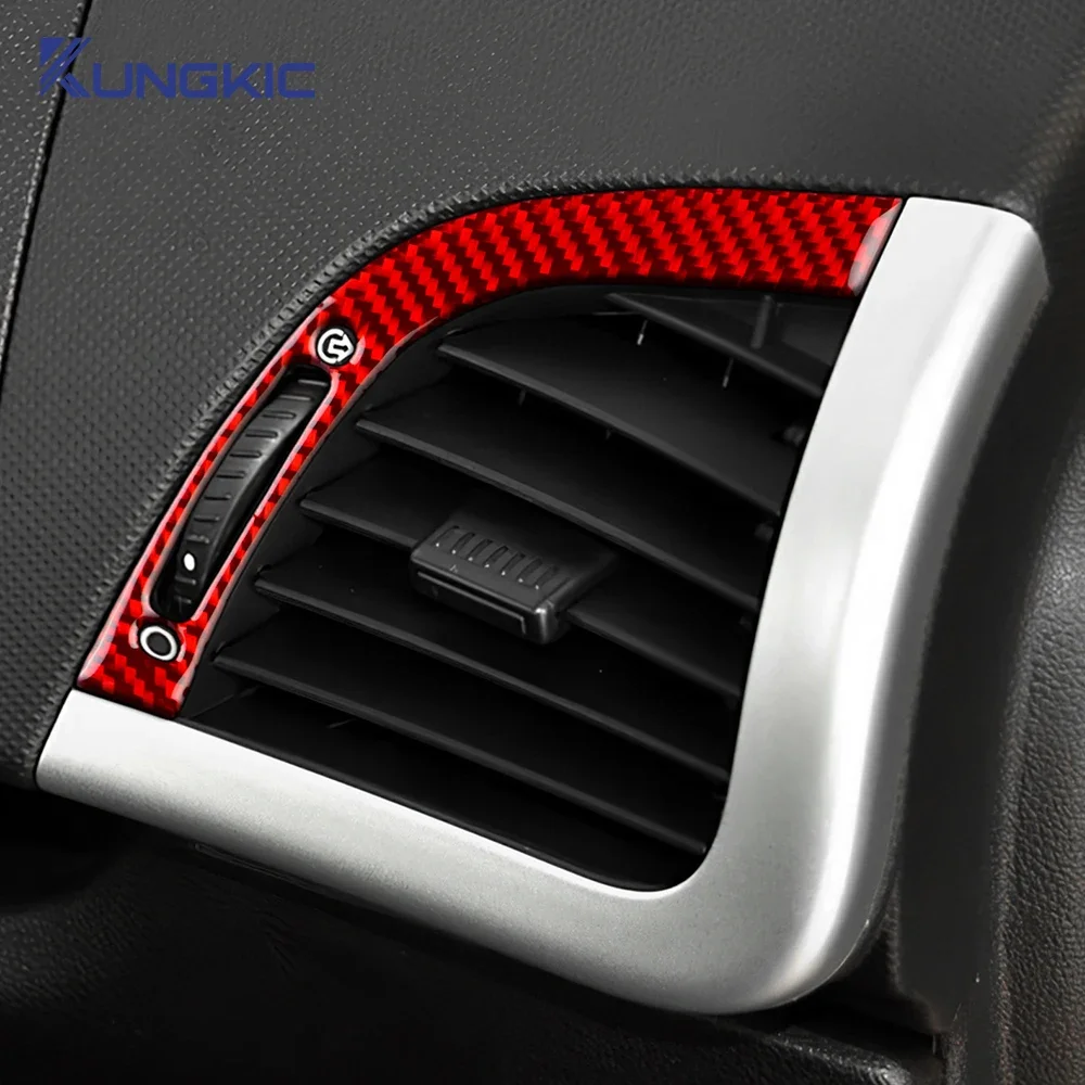 

Car Dashboard Air Vent Outlet Interior Trim For Peugeot 206 2009 2010 2011 2012 2013 2014 Real Soft Carbon Fiber Sticker LHD RHD
