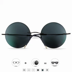 Photochromism Reading Glasses Men Titanium Frameless glasses Frame Women Ultralight Round Korean Glasses 1.0 1.5 2.0 2.5 3.0