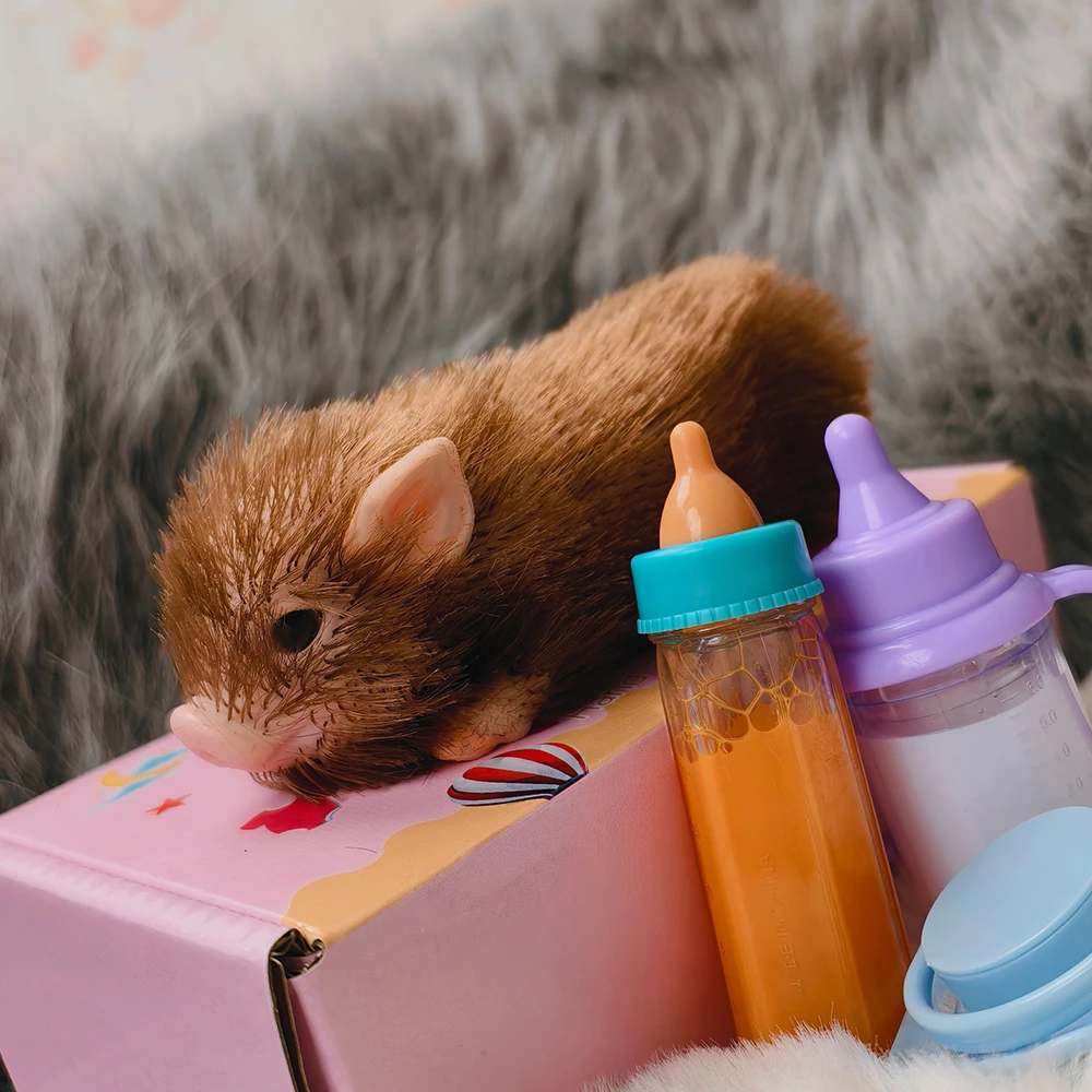 5인치 실리콘 새끼 돼지 부드럽고 귀여운 미니 사실적인 동물 액세서리 포함 생생한 리본 신생아 돼지 인형 스트레스 해소 장난감 선물