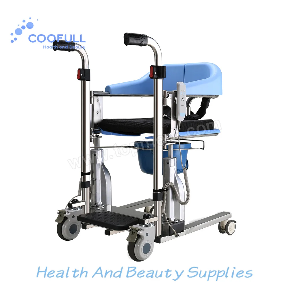 Coolfull Multifunction Power Toilet Seat Transfer Electric Lifting Move Commode Chair