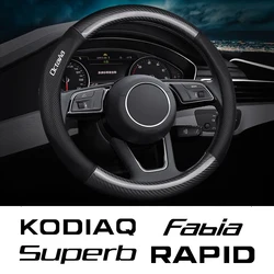 Car Steering Wheel Cover Breathable Anti Slip Auto Interior Accessories For Skoda Octavia Fabia Rapid Superb Kodiaq Scala Karoq