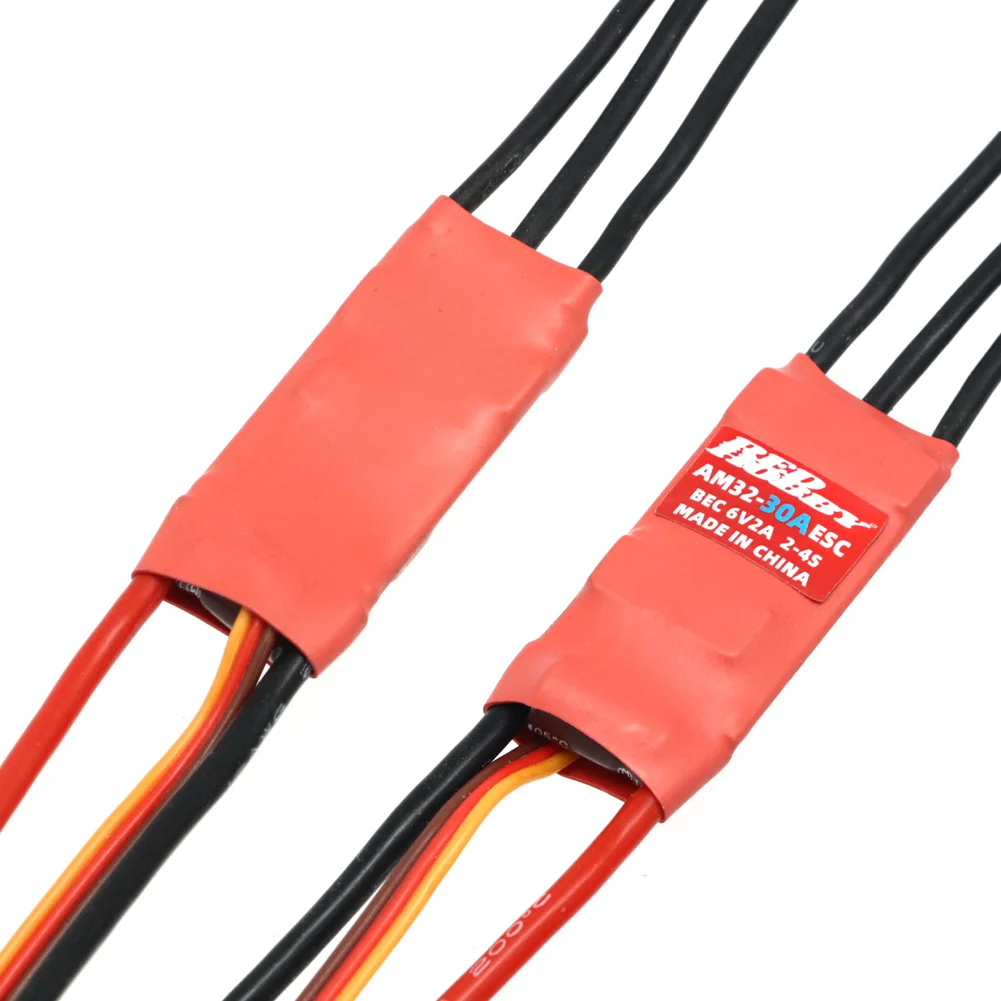 

Redhobby 2-4S AM32 Brushless ESC 30A Dual-Way Speed Controller ESC with 6V 2A UBEC for RC Multicopter Airplane RC Car Boat Model