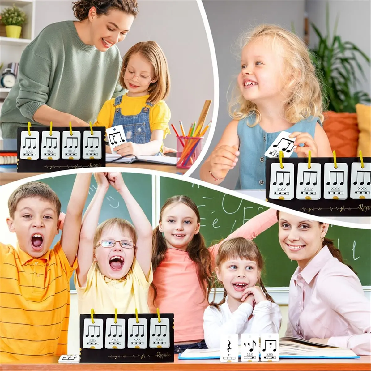 (ABHW) Music Rhythm Flash Cards Note Training Cards Helps Improve Rhythm Skills and Sight-Reading Abilities for Piano Violin