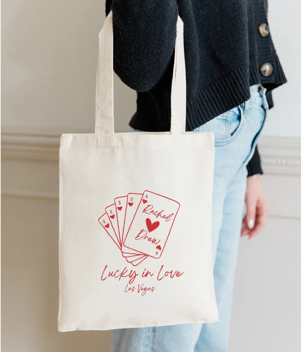 Lucky in Love Tote Bag - Destination Wedding Welcome Totes - Las Vegas Welcome Tote - Vegas Bachelorette Tote - Destination Wedd