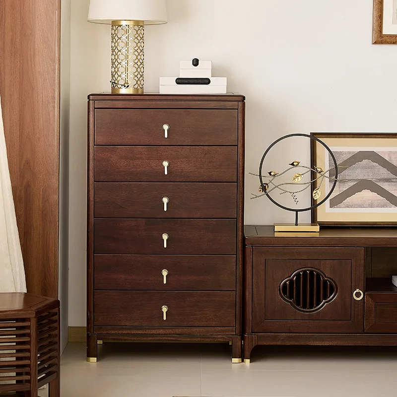 Chest of drawers solid wood chest of drawers living room wall storage cabinet vertical cabinet home bedroom storage cabinet