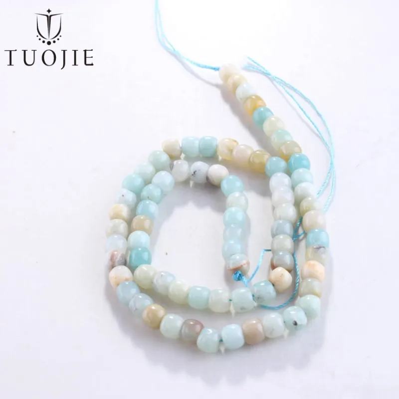 

Cheap 5x6mm Barrel Shape Amazonite Beads Natural Loose Spacer Gems Beads for Jewelry Making DIY Bracelet Keychain Accessories