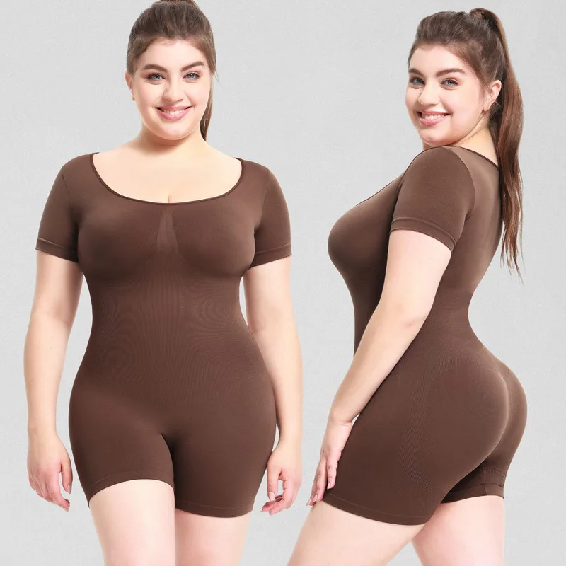 

Short Sleeve Jumpsuit Top Shapewear for Women Tummy Control Seamless Body Shaper Butt Lifting Bodysuit Full Body Shaper