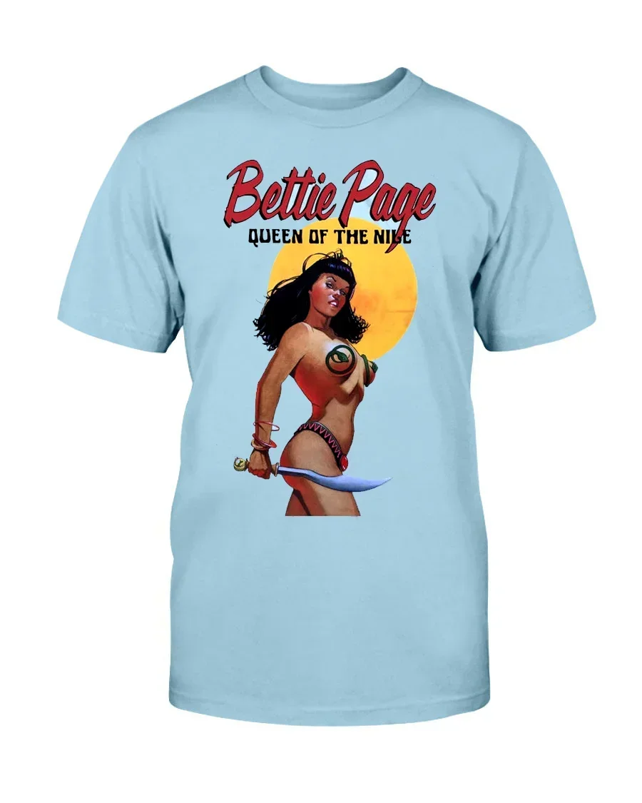 Bettie Page Gorgeous T-shirt LIGHT BLUE Short Sleeve All Sizes S-5Xl 1F167