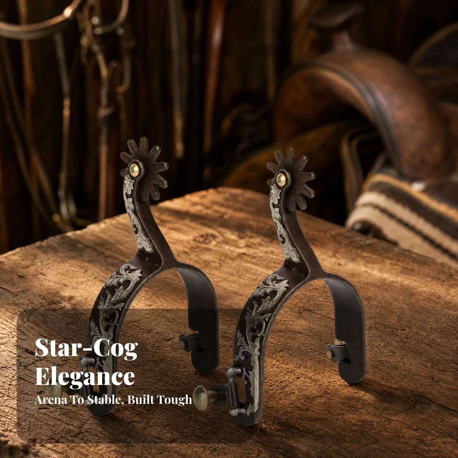 adjustable-low-carbon-steel-spur-sturdy-western-style-spur-with-rowel-for-riding-training-arena-work