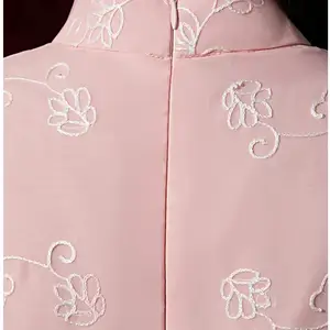 Cheongsam bordado de chiffon feminino, vestido fino médio longo para mãe, vestidos de noite tradicionais, plus size qipao, azul, rosa 10 principais vendas pregnant qipao - №2