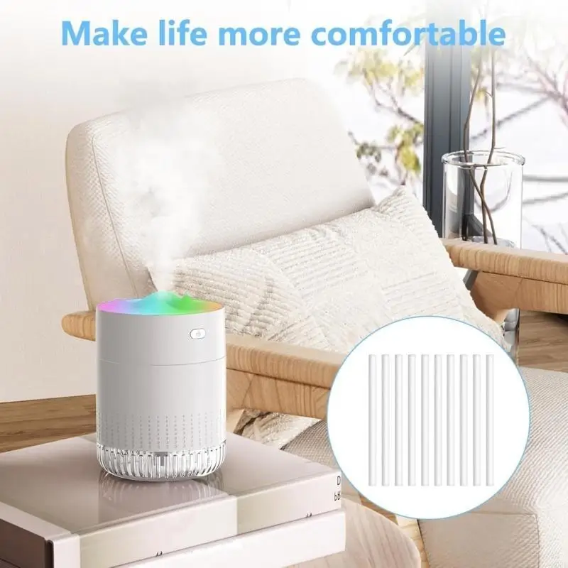 M6CB 40 Pieces Humidifier Replacement Cotton Filters Practical Absorbent Cotton Refills for USB Powered Portable Humidifiers