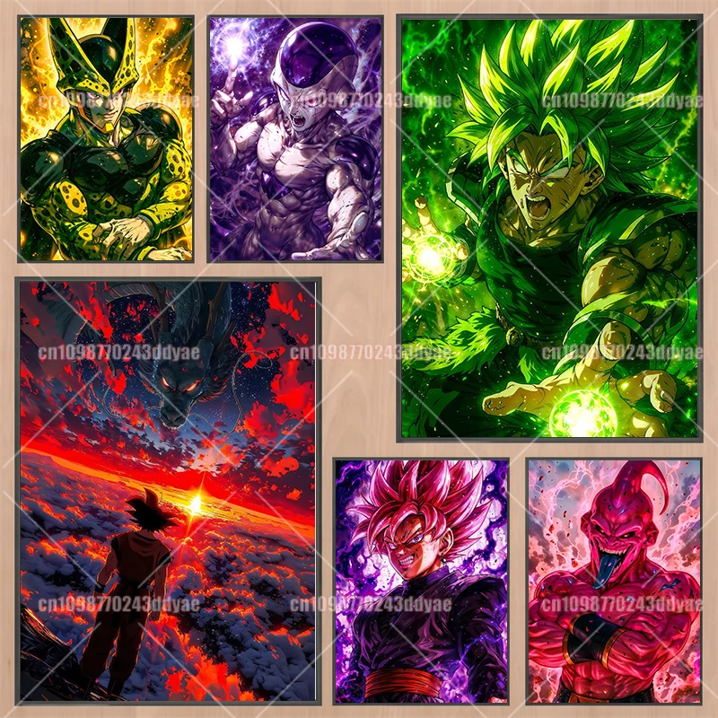 

Printed Canvas Painting Classic Anime Dragon Ball Goku Vegeta Poster Print Kids Gift Aesthetic Poster Home Wall Decor Picture