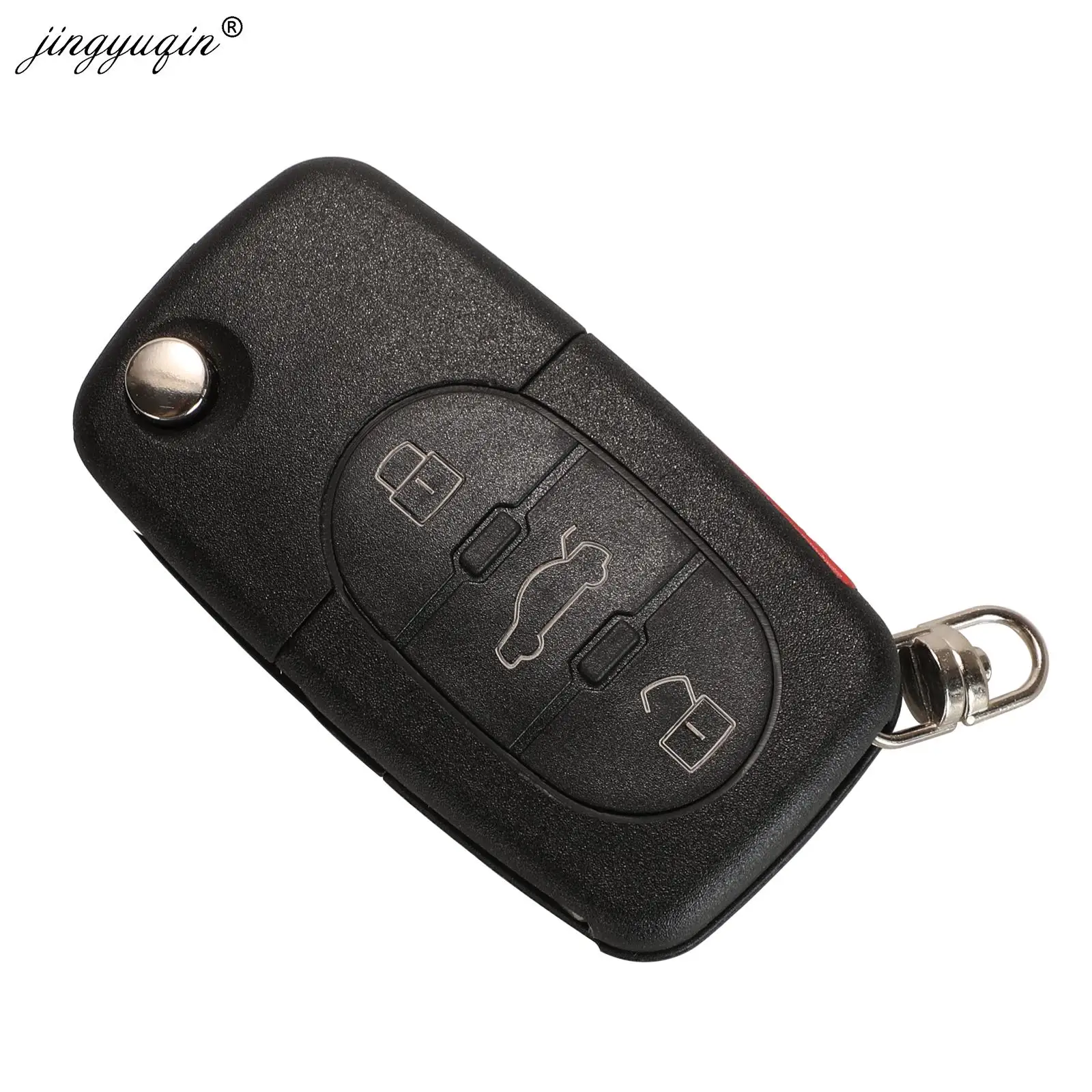 jingyuqin Replace 2/3/4 Buttons Flip Car Key Case Shell Fob For Audi TT A2 A3 A4 A6 A8 TT Quattro +Blade CR1620/CR2032 Holder