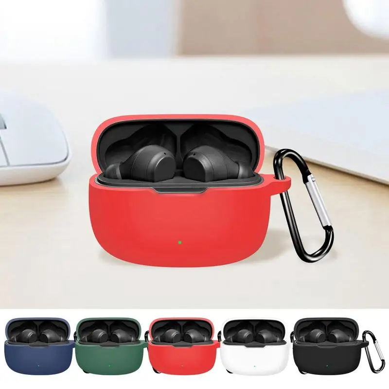 Soft Silicone Case With Hook Anti-lost Headphones Pouch Bag Shockproof Earphone Cover For JBL Wave 200 Earphone Accessories