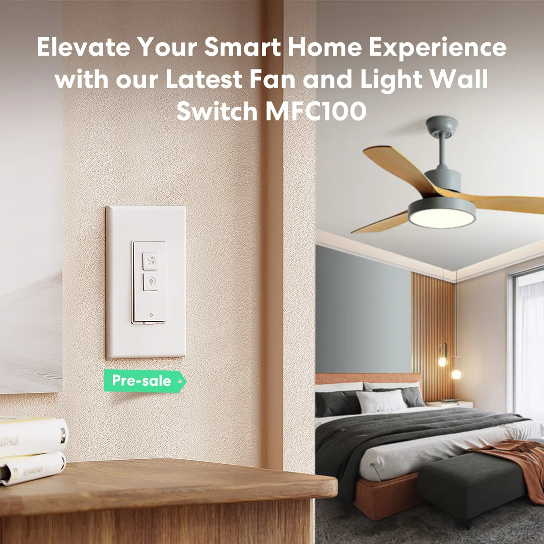 Meross HomeKit WiFi ventilador de techo inteligente luz interruptor de pared atenuador interruptor de luz funciona con Alexa Google SmartThings