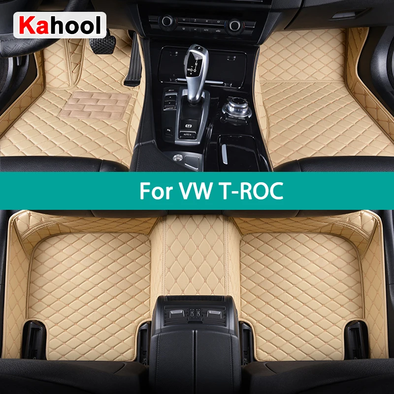 KAHOOL Custom Car Floor Mats For VW TROC T-ROC Auto Carpets Foot Coche Accessorie