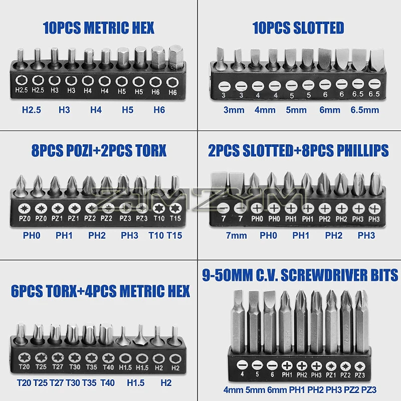 Drill Bit Set High Strength Drill Driver Set Multipurpose Drill And Chisel Set Tool For Wood Metal Cement with Storage Box