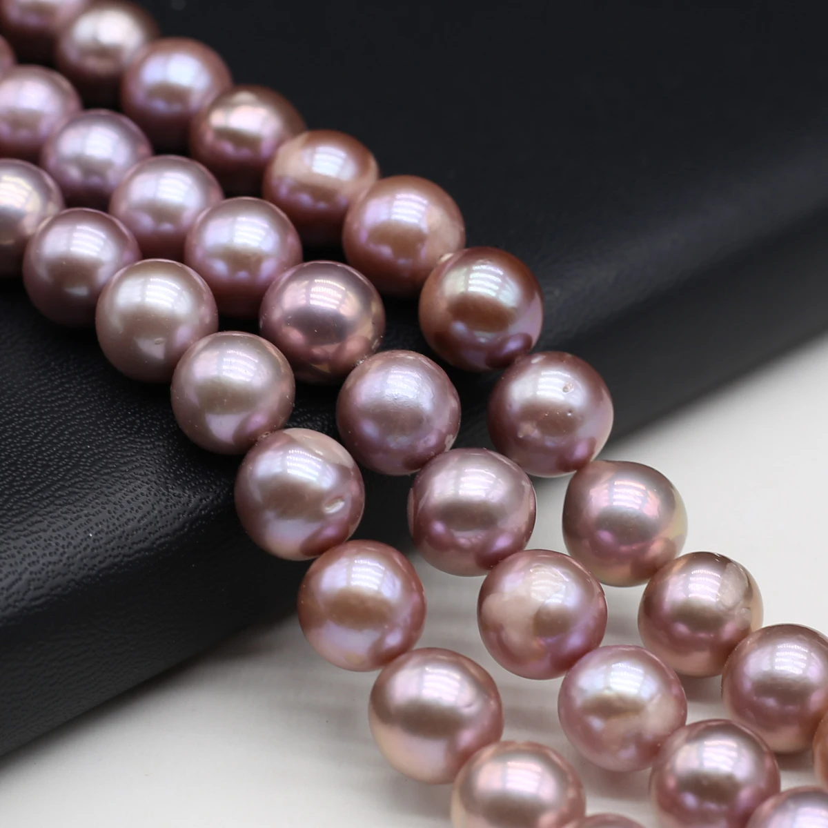 Natural Freshwater Round Punch Shape Purple Pearls Beads 11-13mm  for Jewelry Making DIY Necklace Bracelet Accessories Gift