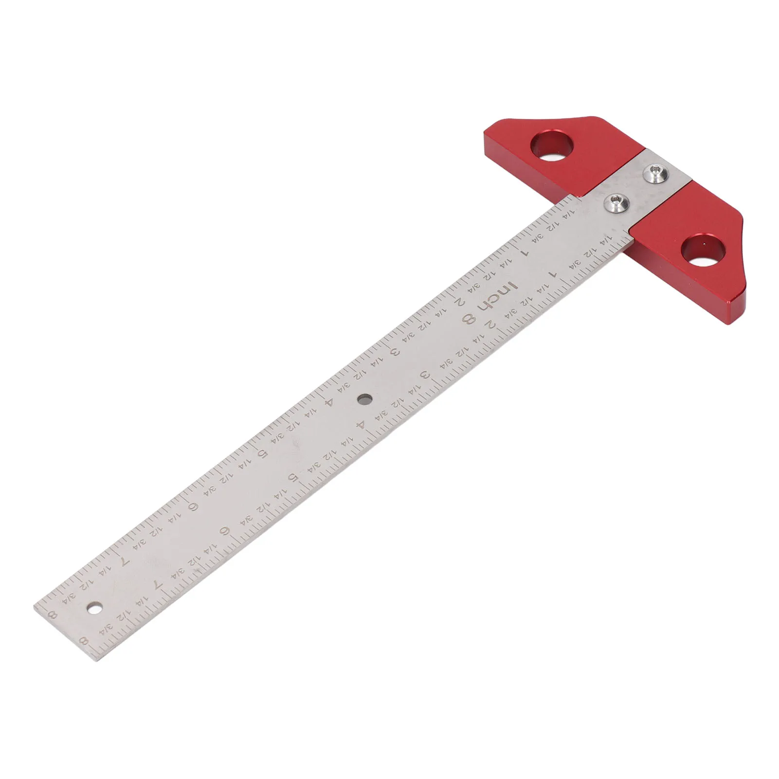 Regla cuadrada de 8 pulgadas en T, herramienta de dibujo de diseño de carpintería de Metal con escala métrica e imperial para trabajo de carpintero, trazador de medición