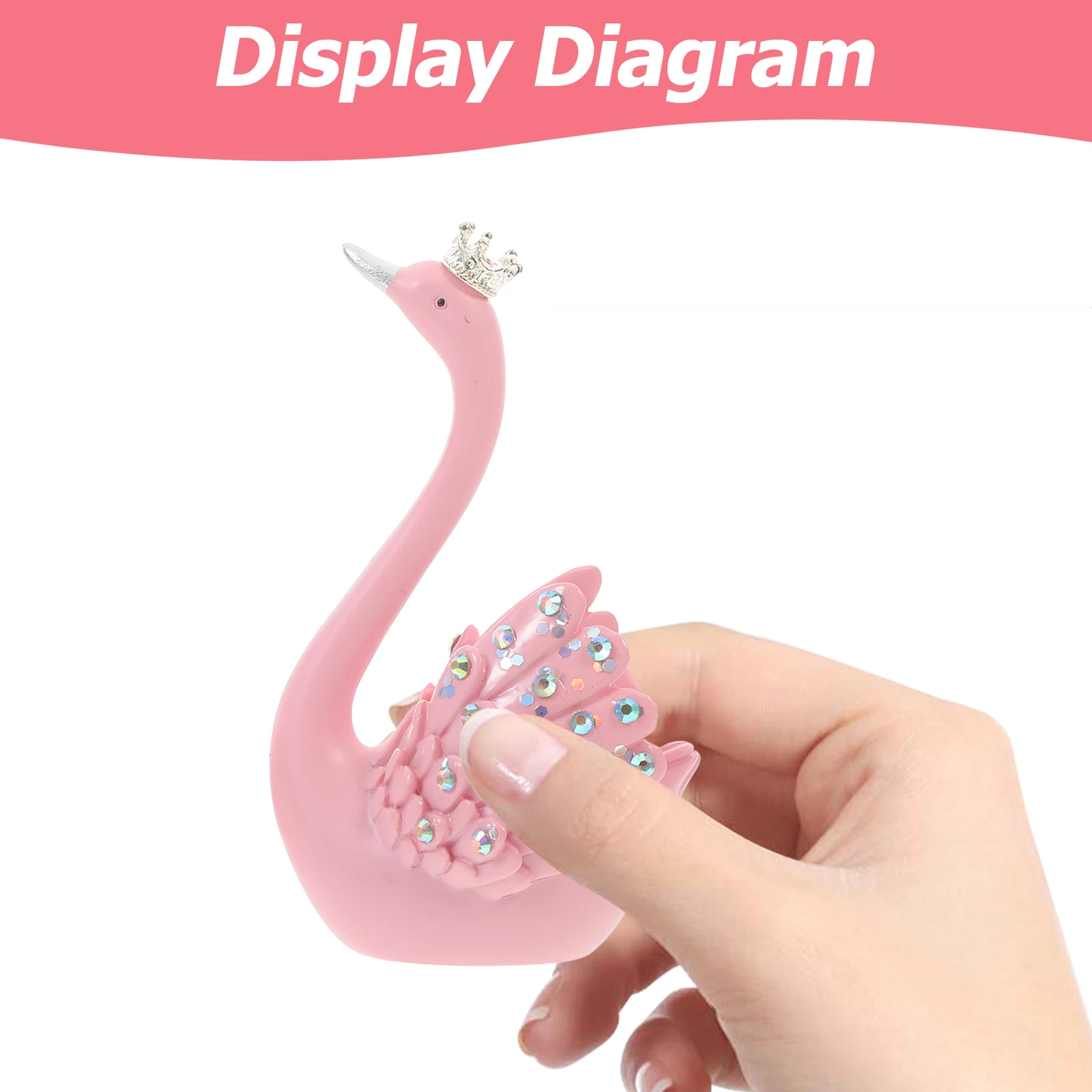 

2pcs Swan Shape Interior Cute Ornament Powder Decorative Durable Easy Clean Ornament Interior Decorations Funny Accessories Car