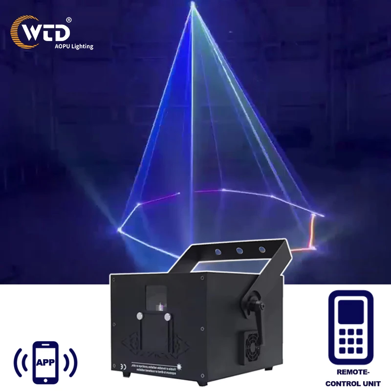 

AOPU Full Stage 5W RGB Laser 3W DJ Laser Light Show Wedding Full Color Animated Party Lights DMX Control Aluminum Lamp
