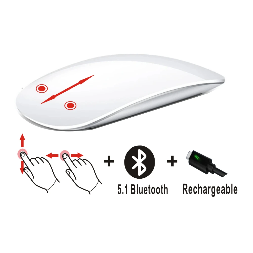 Touch  Mouse Smooth Surface Wireless Bluetooth Ergonomic Design Adapted To Games, Office Supplies, Laptop Accessories, PC