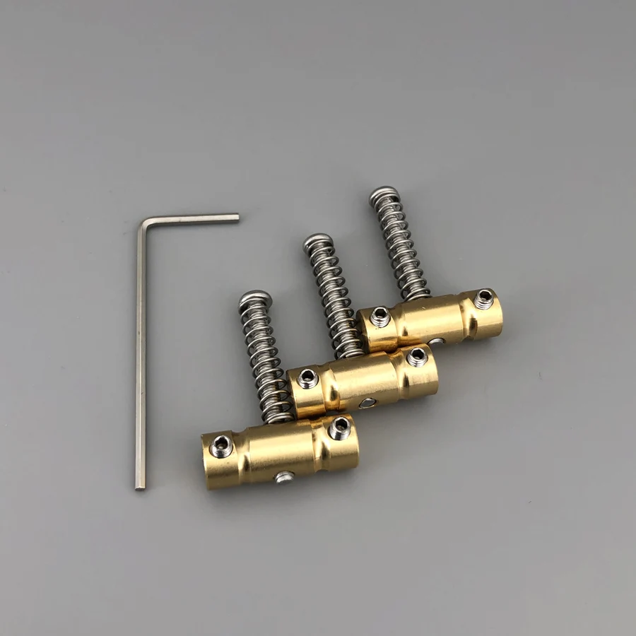 100% Brass Guitar Bridge Saddles 3 Pieces In Tune Goto Compensated 10.8 mm String Spacing For Tele Guitar Well