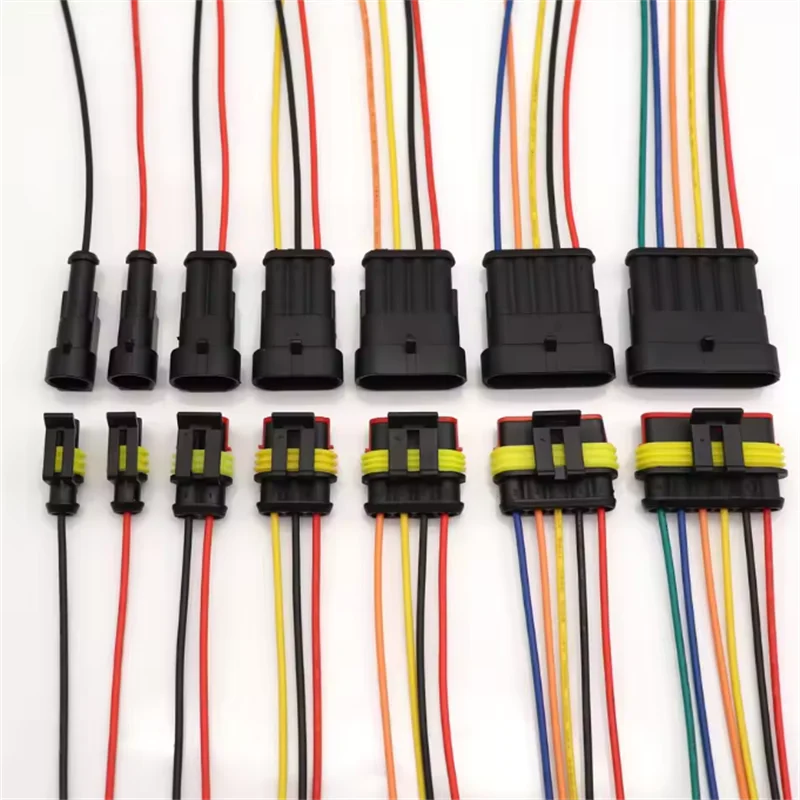 1 Set 1 2 3 4 5 6-Wege 1P 2P 3P 4P 5P Auto-Steckverbinder, männlich & weiblich, wasserdichter elektrischer Steckverbinder mit Kabel