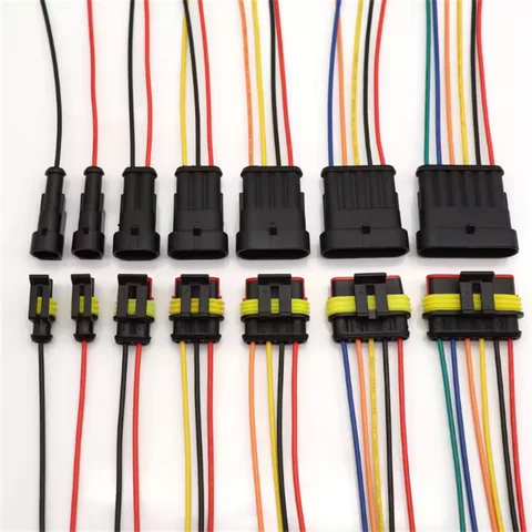 1Set 1 2 3 4 5 6 Way 1P 2P 3P 4P 5P auto connector Male & Female Waterproof Electrical Connector Plug with cable