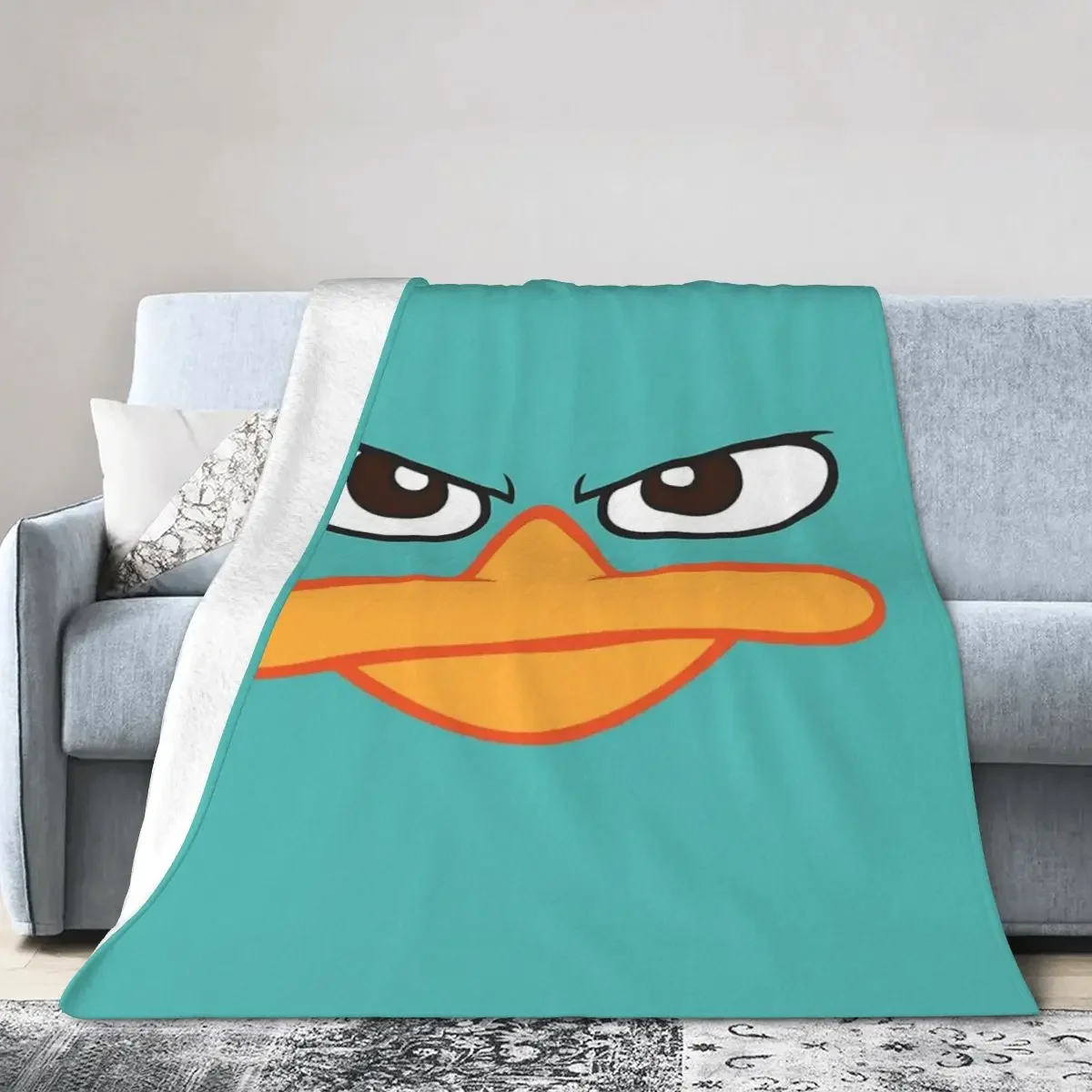 

Perry The Platypus Mask Blankets Soft Warm Flannel Throw Blanket Cover for Bed Living room Picnic Travel Home Couch