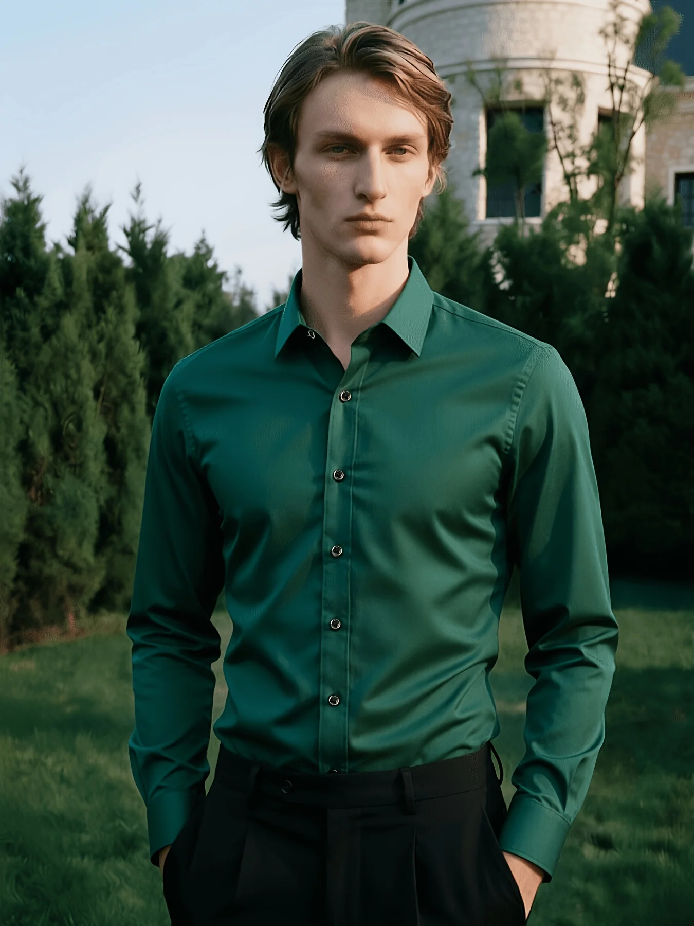 

Men's Classic Long Sleeve Regular Fit Formal Business Dress Shirt