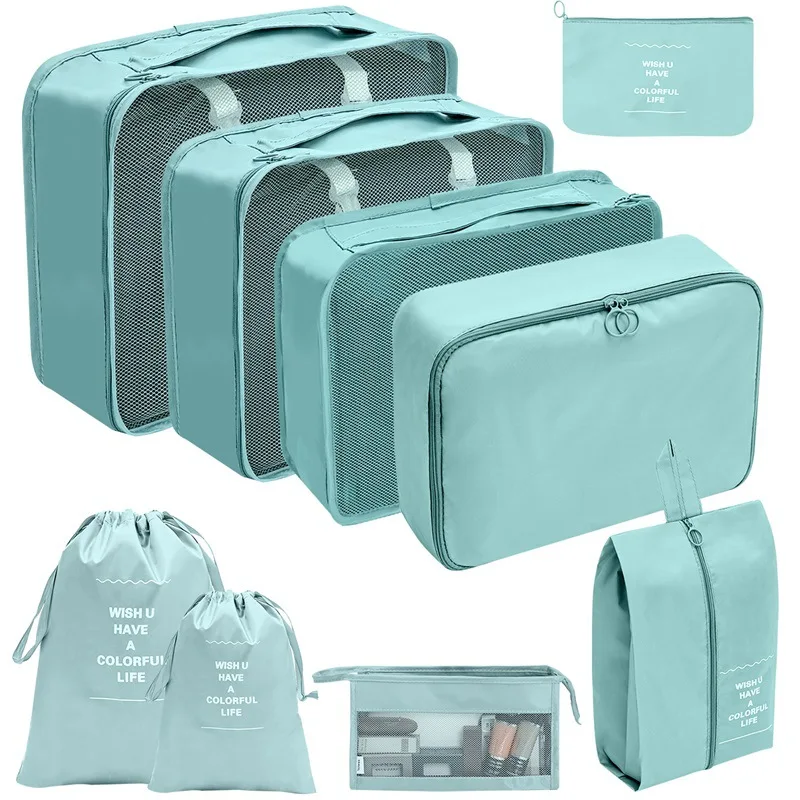 7/8/9/10 Stuks Set Reisorganisator Opbergzakken Koffer Verpakking Cubes Set Koffers Draagbare Bagage Kleding Schoen netjes Pouch Opvouwbaar