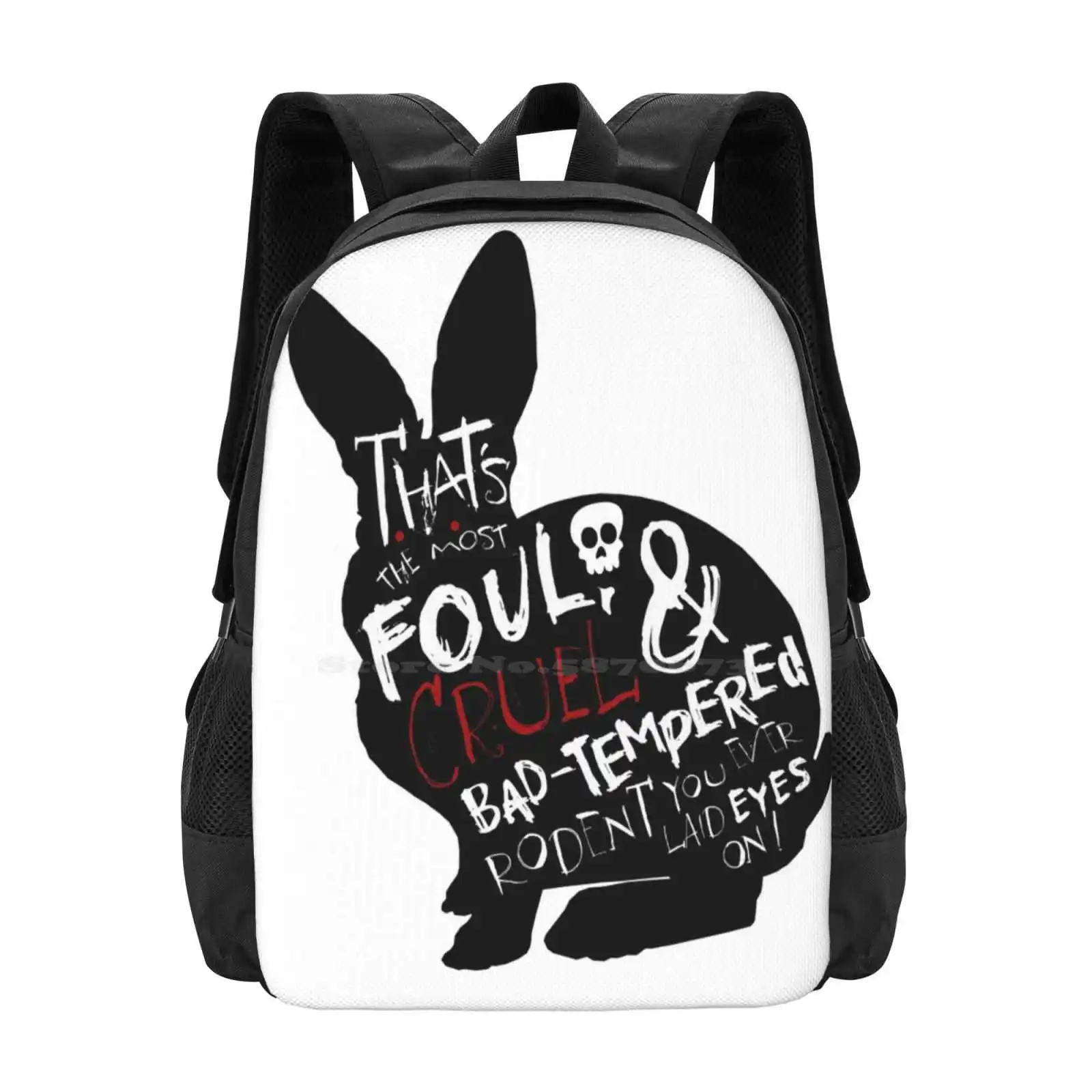 

It'S Just A Harmless Little Bunny Bag Backpack For Men Women Girls Teenage Monty Python And The Holy Grail Tim The Enchanter