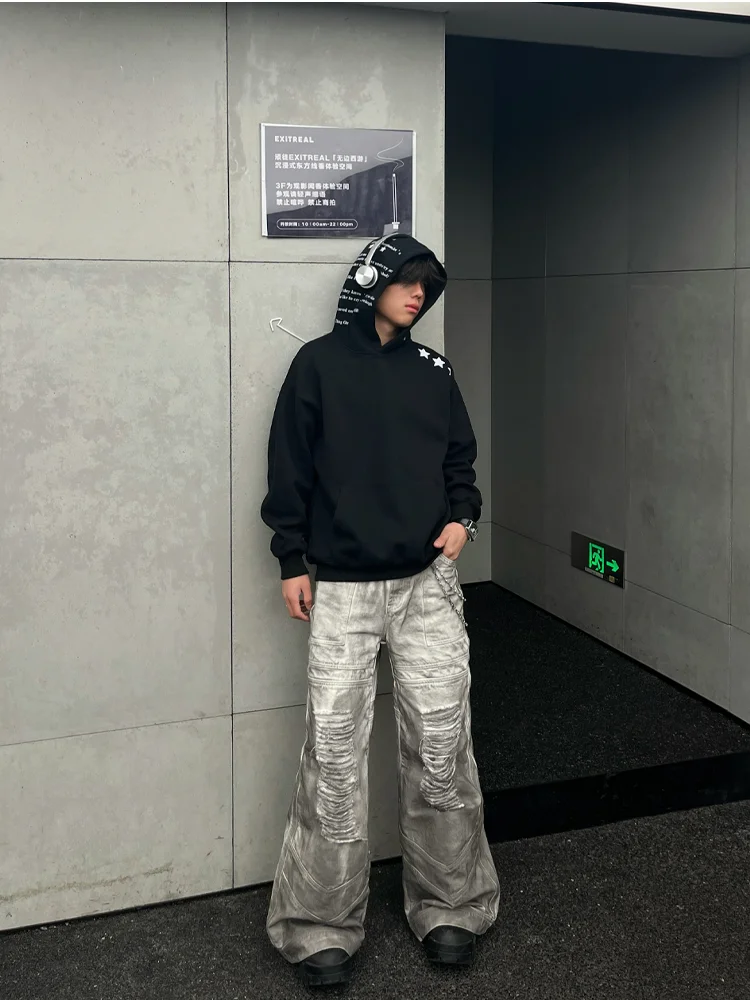 American High Street Fashion Trend Hooded Sweatshirt Autumn Winter New Loose Casual Youth Popular Hoodie Unisex