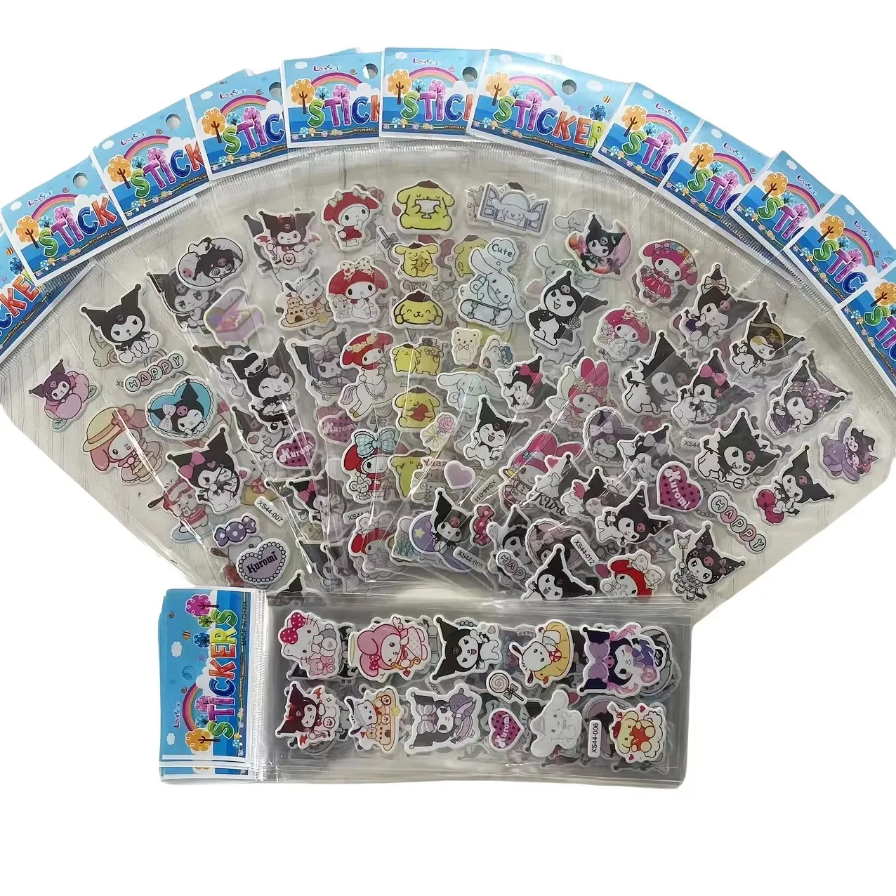 12pcs/set Sanrio Kuromi Melody Hello Kitty 3D Bubble Stickers Decoration Decal Cute Reward Puffy Sticker Stationery Supplies image 2