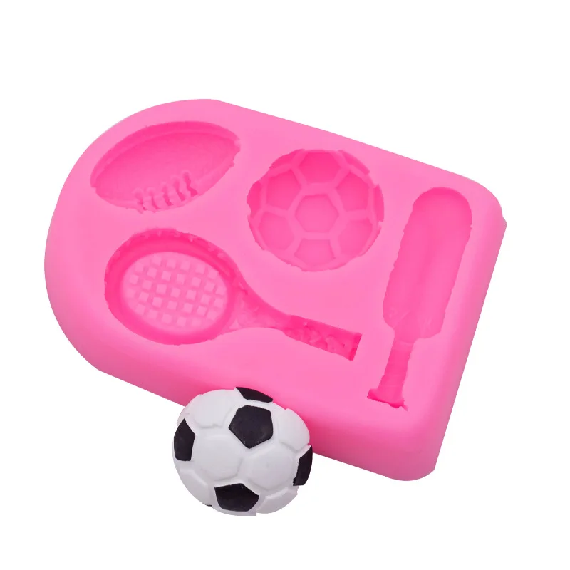 Football Baseball Table Tennis Rugby Golf Silicone Molds Ball Cake Fondant Molds for Cake Decorating Cupcake Topper Chocolate