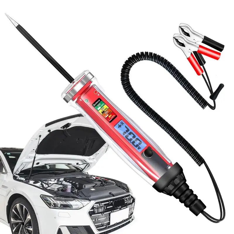 Car Electrical Voltage Circuit Tester Pen Probe Lamp Test Light Automotive Upgraded LCD Backlit 1-75V DC  Digital Circuit Tester