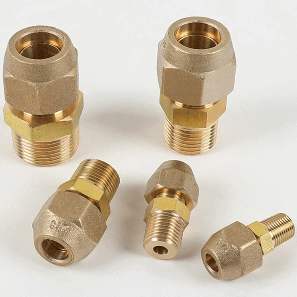 1/8" 1/4" 3/8" 1/2" 3/4" BSPP Male To 6.35-19.05mm Flare Tube 45 Degree SAE-Standard Brass Pipe Fitting Connector For Air Conidi